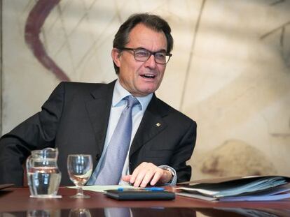 Artur Mas, ahir durant la reunió setmanal del Govern.