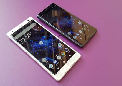 Aspecto del frontal de los Sony Xperia XZ2 y XZ2 Compact