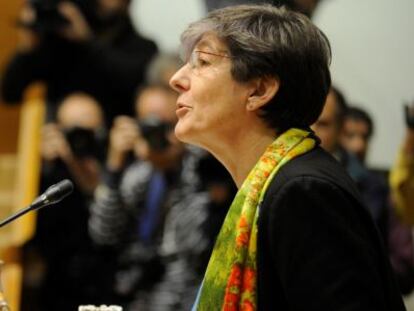 Laura Mintegi, durante su intervención en el debate de investidura.