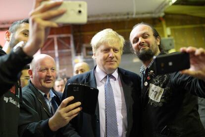 Johnson, principal promotor del Brexit, en un mitin el día 15.