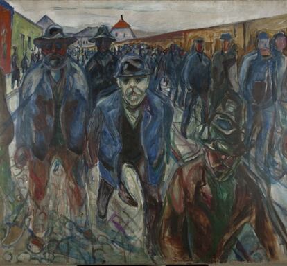 'Los trabajadores que regresan a casa'. 1913-14. 201 x 227 cm.