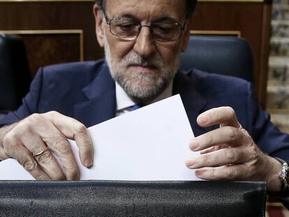 Mariano Rajoy en el &uacute;ltimo debate de investidura, el pasado mes de agosto.