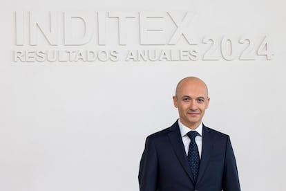 El consejero delegado de Inditex, Oscar García Maceiras, durante la presentación de los resultados anuales del grupo este miércoles en A Coruña.