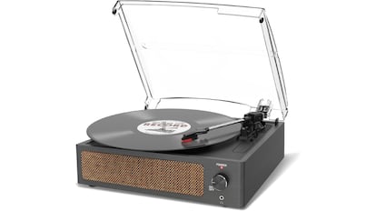 Este tocadiscos incorpora tres velocidades de reproducción.