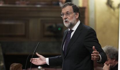 Mariano Rajoy en la comparecencia por el 'caso Gürtel'.