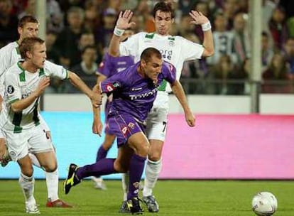 Vieri, durante un partido con el Fiorentina.