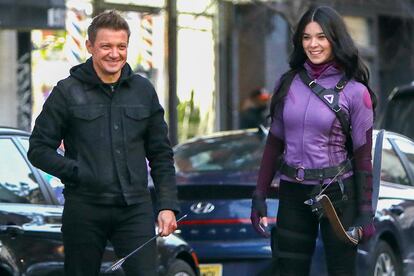 Imagen del rodaje de ‘Hawkeye’, en las calles de Nueva York.