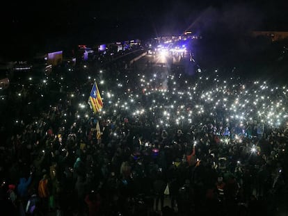 Corte de la AP-7 a la altura de Salt este martes, convocado por Tsunami Democràtic.