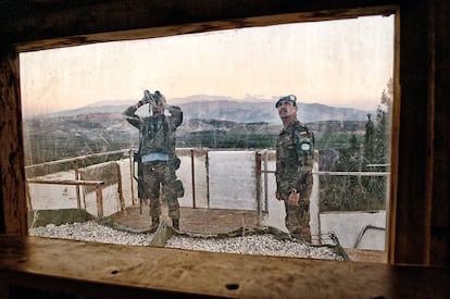 Imágen de la Posición 9-66 de la ONU muy cerca de El Khiam, un bastión de Hezbolá.