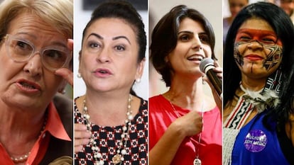 As candidatas à vice-presidência nas Eleições 2018 Ana Amélia (PP), Kátia Abreu (PDT), Manuela D'Ávila (PCdoB) e Sônia Guajajara (PSOL)