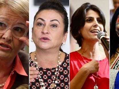 As candidatas à vice-presidência nas Eleições 2018 Ana Amélia (PP), Kátia Abreu (PDT), Manuela D'Ávila (PCdoB) e Sônia Guajajara (PSOL)