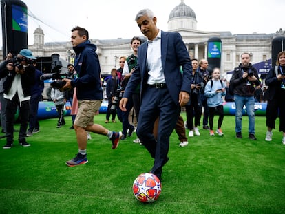 Sadiq Khan, este jueves en Trafalgar Square.