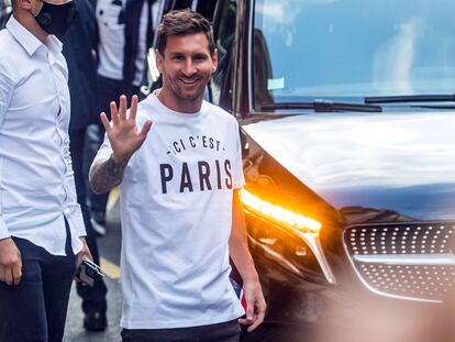Leo Messi a su llegada a París el pasado martes, después de haber fichado por el PSG.