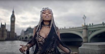 Captura del videoclip de Nicki Minaj &#039;No Frauds&#039;. 