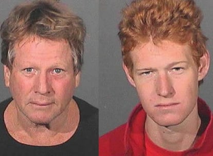 Ryam O'Neal y su hijo Redmond fueron detenidos el 17 de septiembre de 2008 en su casa de Los Ángeles por posesión de metanfetamina