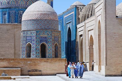 El mausoleo de Shahi Zinda, en Samarcanda (Uzbekistán).