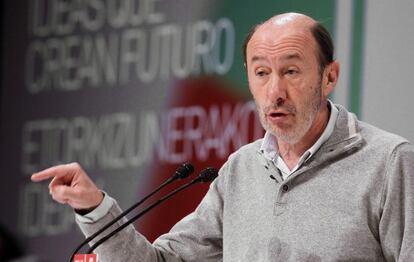 El l&iacute;der del PSOE, Alfredo P&eacute;rez Rubalcaba, este pasado fin de semana.