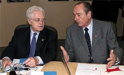Lionel Jospin y Jacques Chirac, antes del comienzo de la sesión.