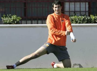 Albiol, en el entrenamiento de ayer.