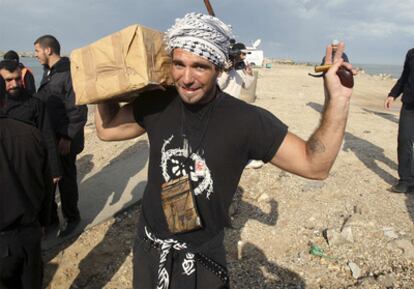 El activista Vittorio Arrigoni, en Gaza en 2008.