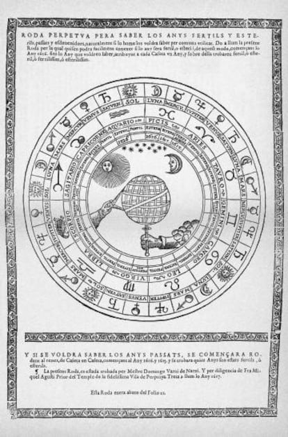 Roda perpètua original del 1617, en la qual es basa el Calendari dels pagesos des de 1874.