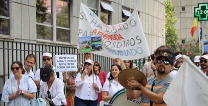 Manifestación de los trabajadores de Abengoa en Madrid.