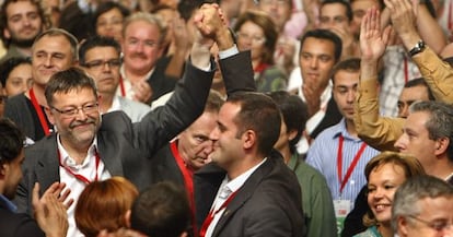 Puig y Alarte, tras la elección del segundo como líder del PSPV en 2008.