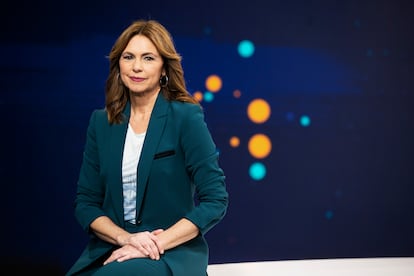 Alejandra Herranz, en el plató del telediario.