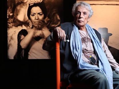 La fotógrafa catalana Colita, en su exposición 'Colita Flamenco: Un viaje sin fin', en el Teatro Español en Madrid, en octubre de 2021.