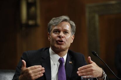 Christopher Wray, el pasado 12 de julio testificando en el Senado.