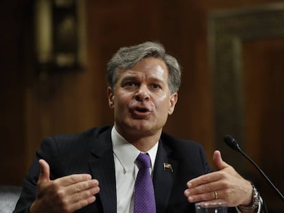 Christopher Wray, el pasado 12 de julio testificando en el Senado.