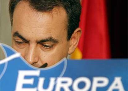 Rodriguez Zapatero, esta mañana durante su intervención en el Foro Europa.