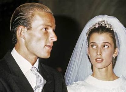 Kyril de Bulgaria y Rosario Nadal, el día de su boda, en septiembre de 1989