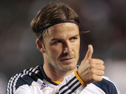 Beckham en un partido con Los Ángeles Galaxy.