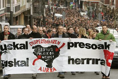 Acto de homenaje convocado en Santurce al preso de ETA Igor Angulo, fallecido esta semana en la cárcel de Cuenca.