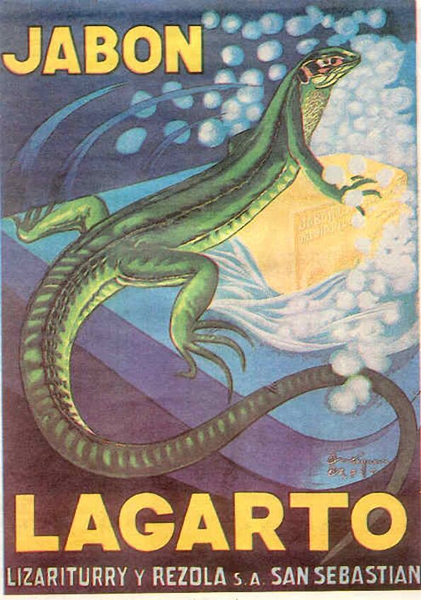 Anuncio antiguo de Jabón Lagarto. 