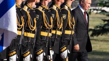 Vladímir Putin, durante una ceremonia militar en al sur de Moscú.