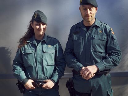 Sara Martín lleva en el cuerpo desde 2002; David Ortega, desde 2005. En su comandancia de Tres Cantos (Madrid) son 600 efectivos.