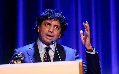 El director M. Night Shyamalan, hoy en Sitges, tras recibir el premio honorífico del festival. 