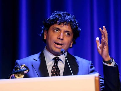 El director M. Night Shyamalan, hoy en Sitges, tras recibir el premio honorífico del festival. 