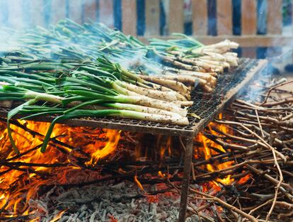 Así se ‘cocinan’ los calçots.