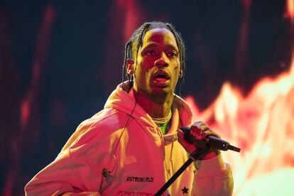 Travis Scott durante su accidentado concierto en Benicassim en 2018.