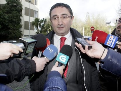 El alcalde de Carballi&ntilde;o, Argimiro Marnotes, en declaraciones a los medios a su llegada al Juzgado 