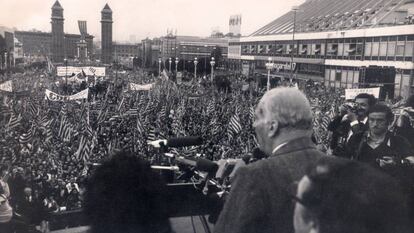 Josep Tarradellas, el día de su regreso a Barcelona, en 1977. / EUROPA PRESS