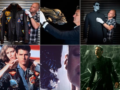 Piezas de 'Top Gun', 'Alien', 'Matrix' y 'Gladiator' que saldrán a subasta el próximo diciembre.