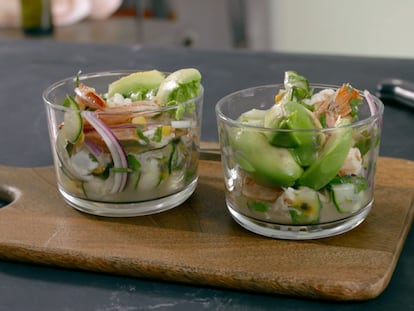 Ceviche verde de camarones