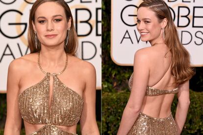 En la alfombra roja un presentador derrap al indicar a (la excelsa) Brie Larson que iba vestida de Globo de Oro. El original dise?o de Calvin Klein Collection le quedaba como un guante a la protagonista de Room.