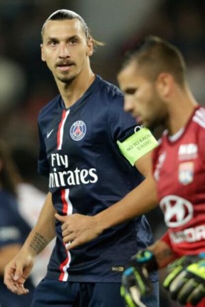 Ibrahimovic, durante su último partido, contra el Lyon.