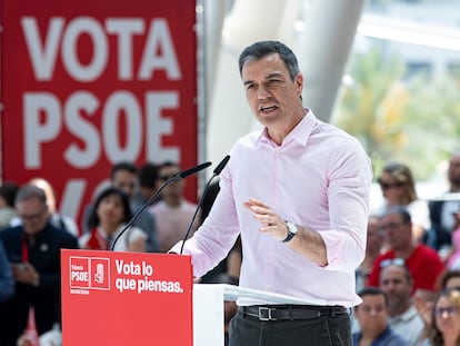 Pedro Sánchez, en el mitin central del PSOE en Valencia este sábado.