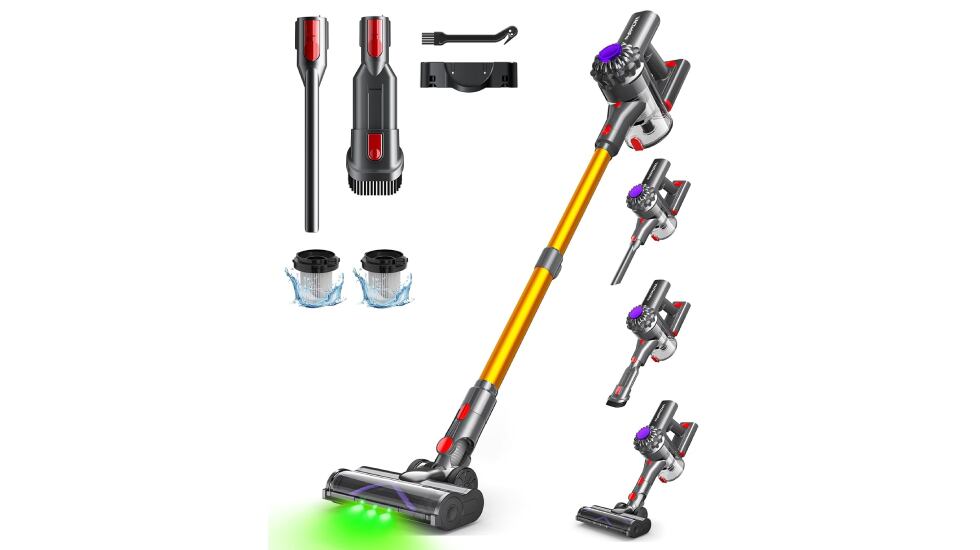 Aspirador escoba sin cable 6 en 1: con dos niveles de potencia.